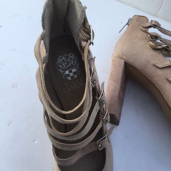 Suede Beige Vincent Camuto Shoes 8 - Picture 5 of 6